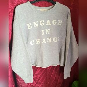 Universal Thread Light Gray 'Engage in Change' Sweatshirt
